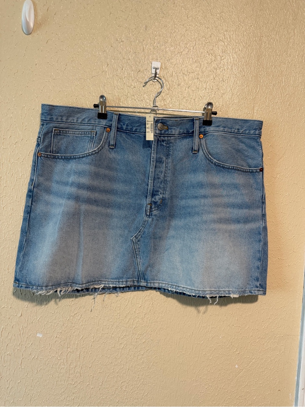NWT Madewell Rigid Denim Mini Skirt Sizes 34 Button‎ Fly